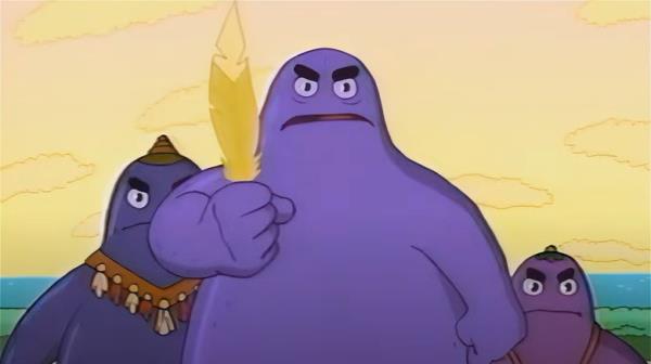 Grimace family members in cartoon