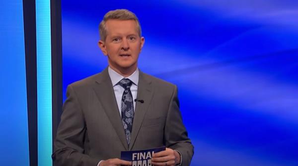 Ken Jennings hosting "Jeopardy!"